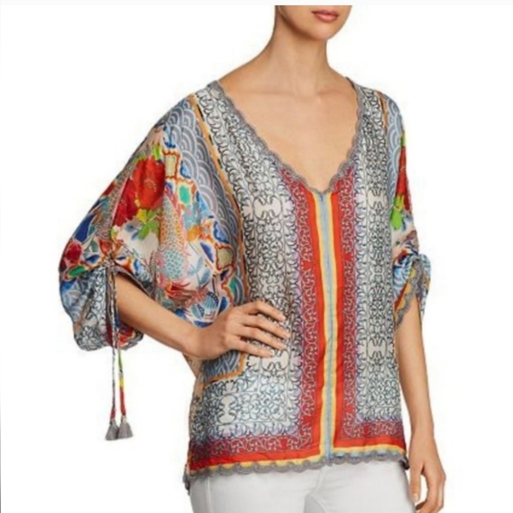 Johnny Was Dragon  Tunic Top with 3/4 Sleeves